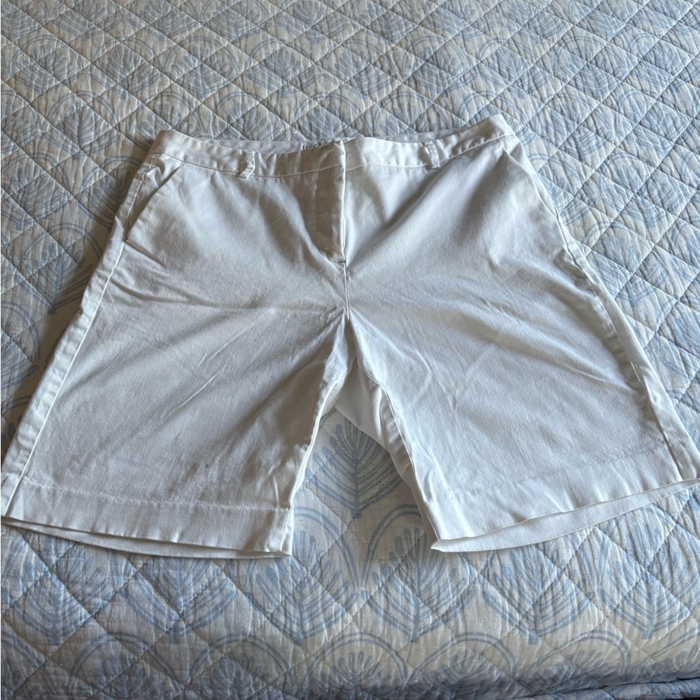 Charter Club White Flat Front Shorts Versatile Style